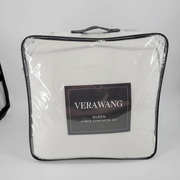 Vera Wang Bedding Vera Wang 3 Piece Comforter Set Cotton In White